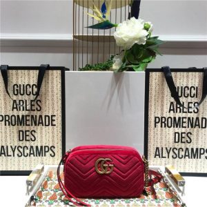 Gucci GG Marmont Matelasse Medium Shoulder Velvet Replica Bag (Varied Colors)