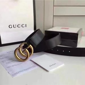 Gucci Leather Belt Replica with Double G Buckle (Varied Colors)