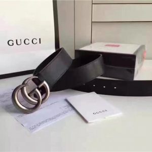 Gucci Leather Belt Replica with Double G Buckle (Varied Colors)