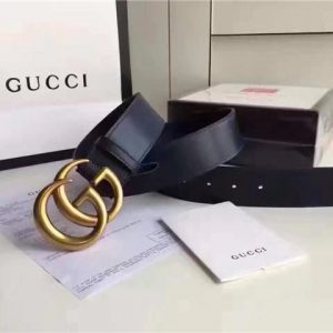 Gucci Leather Belt Replica with Double G Buckle (Varied Colors)