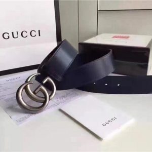 Gucci Leather Belt Replica with Double G Buckle (Varied Colors)