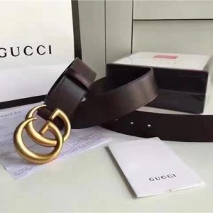 Gucci Leather Belt Replica with Double G Buckle (Varied Colors)