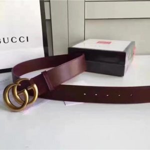 Gucci Leather Belt Replica with Double G Buckle (Varied Colors)