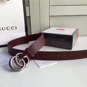 Gucci Leather Belt Replica with Double G Buckle (Varied Colors)