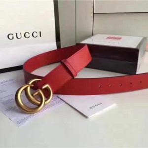 Gucci Leather Belt Replica with Double G Buckle (Varied Colors)