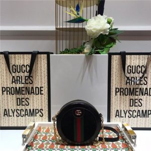 Gucci Mini Round Shoulder Bag Canvas/Suede (Varied Colors)