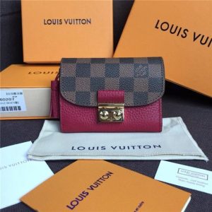 Louis Vuitton Croisette Compact Wallet Damier Ebene Lie De Vin