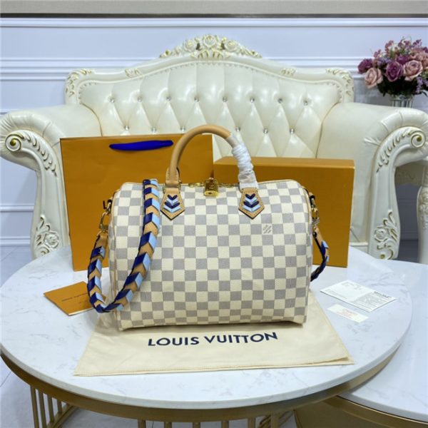 Louis Vuitton Speedy Bandouliere 30 Damier Azur Replica Canvas Blue