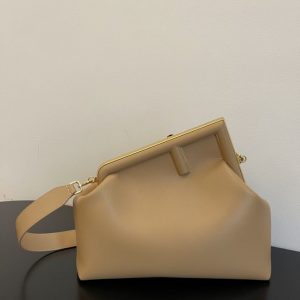 Fendi First Small Beige Leather Bag