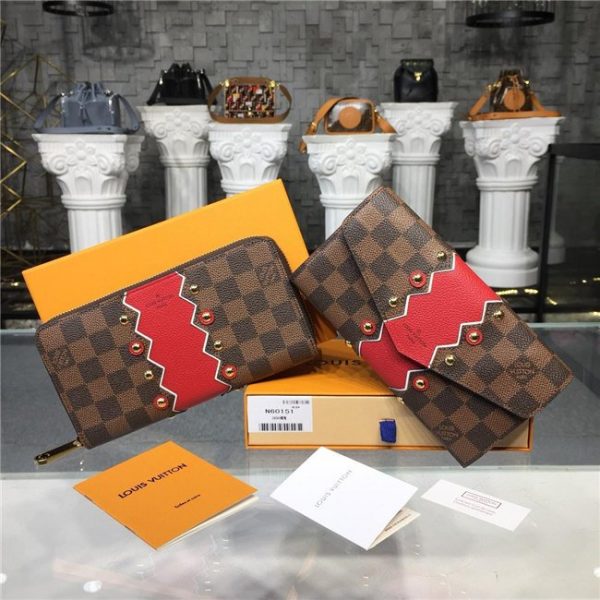 Louis Vuitton Sarah Wallet Damier Ebene Canvas