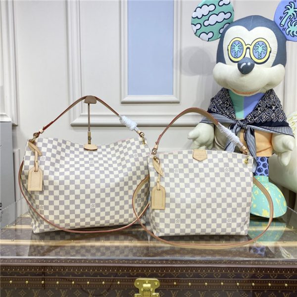 Louis Vuitton Graceful Damier Azur Replica Canvas PM Rose Ballerine