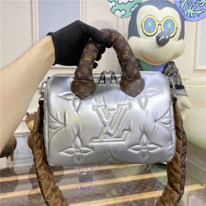 Louis Vuitton Pillow Monogram Speedy Bandouliere 25 Bag Silver