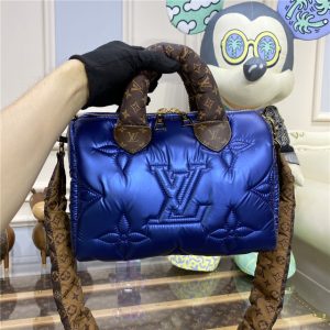 Louis Vuitton Pillow Monogram Speedy Bandouliere 25 Bag Navy Blue