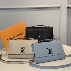 Louis Vuitton Lockme Clutch Greige