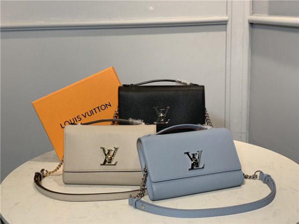 Louis Vuitton Lockme Clutch Greige