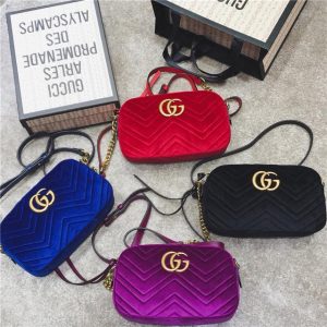 Gucci GG Marmont Matelasse Medium Shoulder Velvet Replica Bag (Varied Colors)