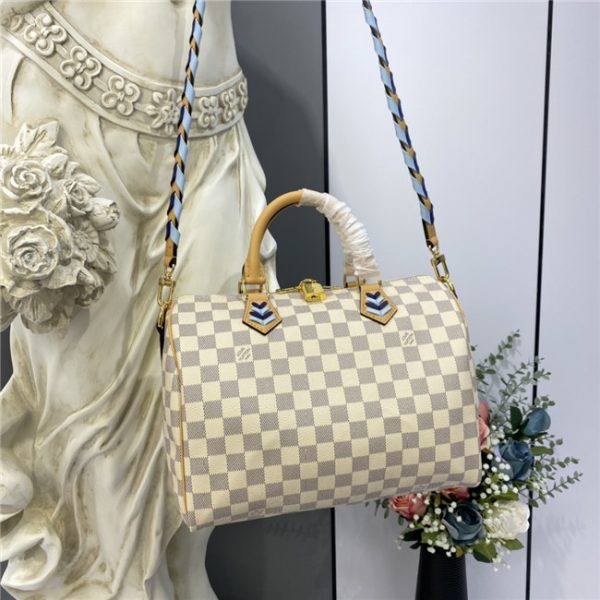 Louis Vuitton Speedy Bandouliere 30 Damier Azur Replica Canvas Blue