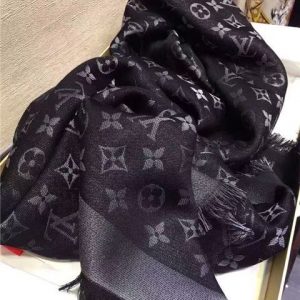 Louis Vuitton Monogram Shine Shawl (Rose and Black)