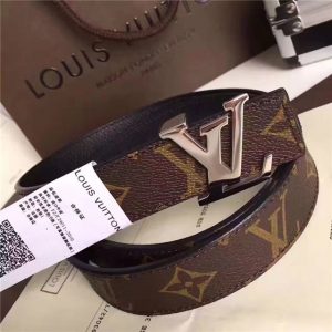 Louis Vuitton Initiales 30mm Reversible Replica Belt (Black)