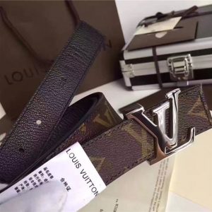 Louis Vuitton Initiales 30mm Reversible Replica Belt (Black)