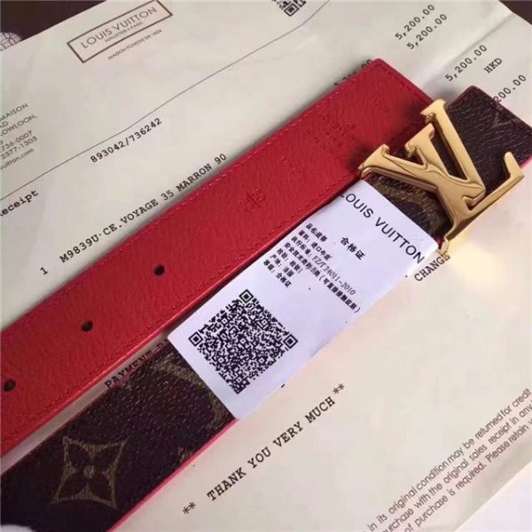 Louis Vuitton Initiales 30mm Reversible Belt (Red)