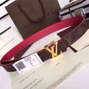 Louis Vuitton Initiales 30mm Reversible Belt Replica (Fuchsia)