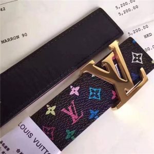 Louis Vuitton Initiales 30mm Reversible Replica Belt (Black)