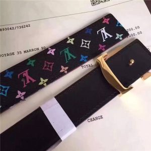 Louis Vuitton Initiales 30mm Reversible Replica Belt (Black)