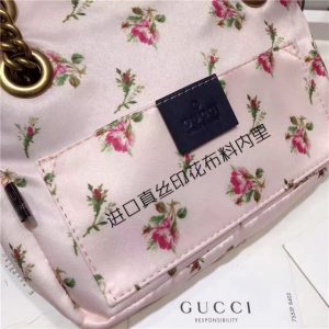 Gucci GG Marmont Mini Bag Denim Flowers