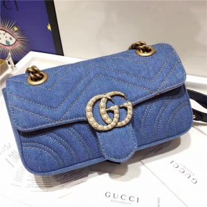 Gucci GG Marmont Mini Bag Denim