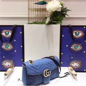 Gucci GG Marmont Medium Shoulder Bag Denim