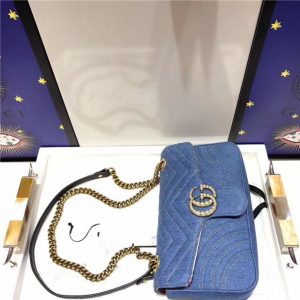 Gucci GG Marmont Medium Shoulder Bag Denim