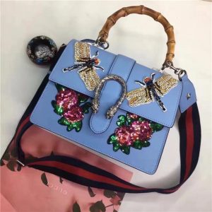 Gucci Dionysus Embroidered Leather Top Handle Bag