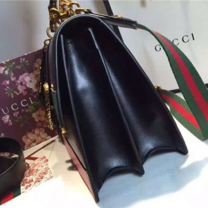 Gucci Dionysus Black Leather Top Handle Bag