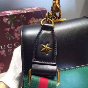 Gucci Dionysus Black Leather Top Handle Bag