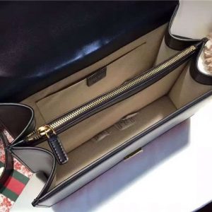 Gucci Dionysus Black Leather Top Handle Bag