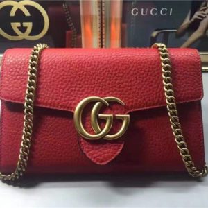 Gucci GG Marmont Leather Mini Chain Bag Replica (2 Colors)