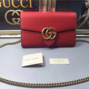 Gucci GG Marmont Leather Mini Chain Bag Replica (2 Colors)