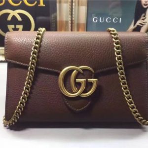 Gucci GG Marmont Leather Mini Chain Bag Replica (2 Colors)