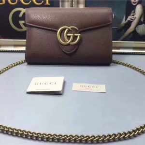 Gucci GG Marmont Leather Mini Chain Bag Replica (2 Colors)