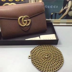 Gucci GG Marmont Leather Mini Chain Bag Replica (2 Colors)