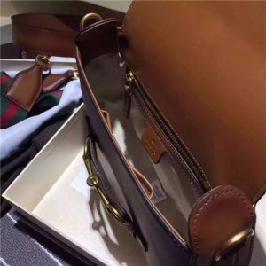 Gucci Lady Web Leather Shoulder Replica Bag (Varied Colors)