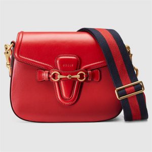 Gucci Lady Web Leather Shoulder Replica Bag (Varied Colors)