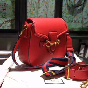 Gucci Lady Web Leather Shoulder Replica Bag (Varied Colors)