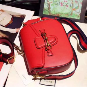 Gucci Lady Web Leather Shoulder Replica Bag (Varied Colors)