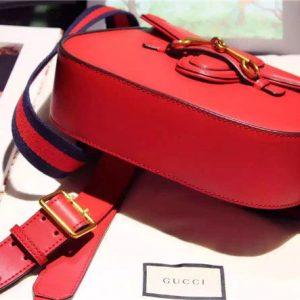 Gucci Lady Web Leather Shoulder Replica Bag (Varied Colors)