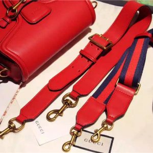 Gucci Lady Web Leather Shoulder Replica Bag (Varied Colors)