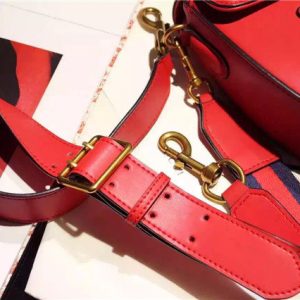 Gucci Lady Web Leather Shoulder Replica Bag (Varied Colors)