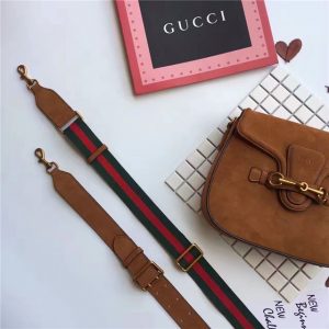 Gucci Lady Web Tan Suede Replica Shoulder Bags