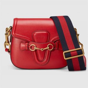 Gucci Small Lady Web Leather Shoulder Replica Bag (Varied Colors)